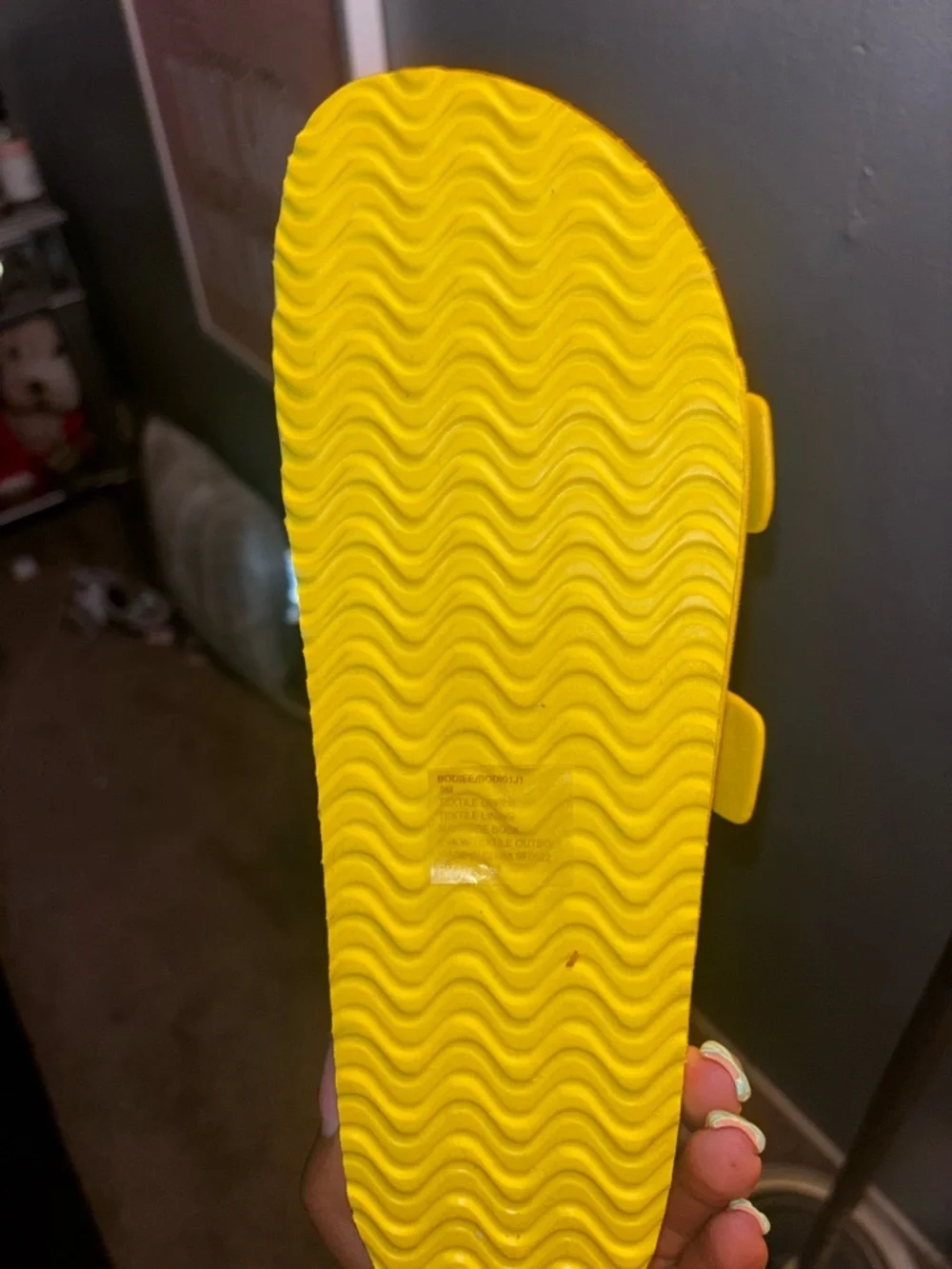 Madden Girl Bright Yellow Double Buckle Slide Sandal - Picture 4 of 5